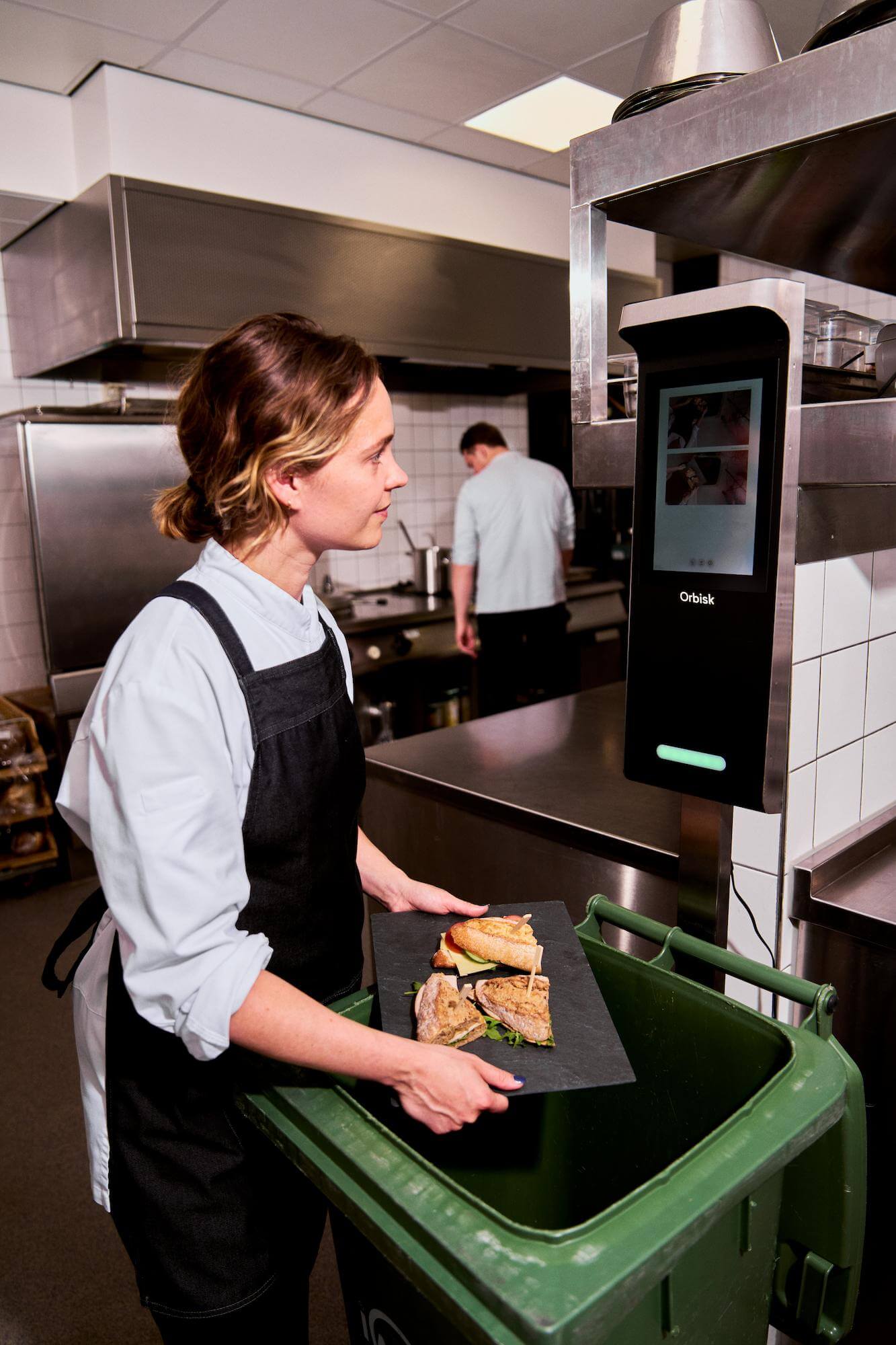 Kitchen staff using Orbisk