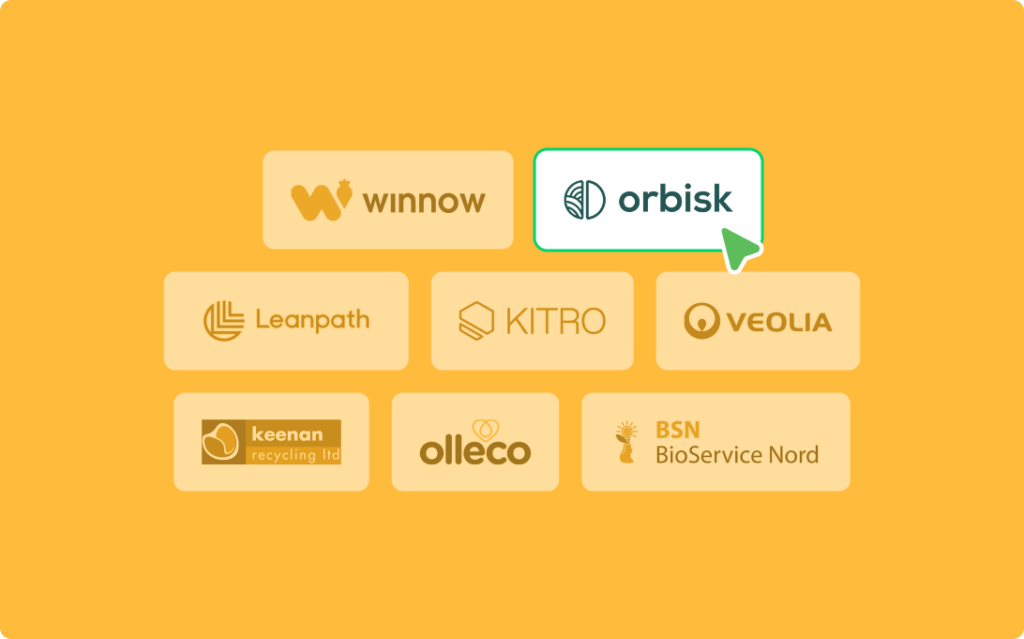 Logos array of food waste recycling companies